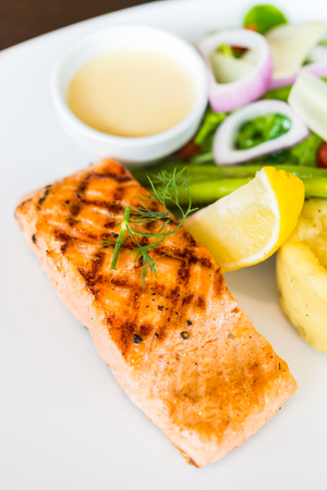 Salmon fish fillet grilled steakの写真素材