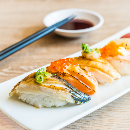 Nigiri sushi - japanese food styleの写真素材