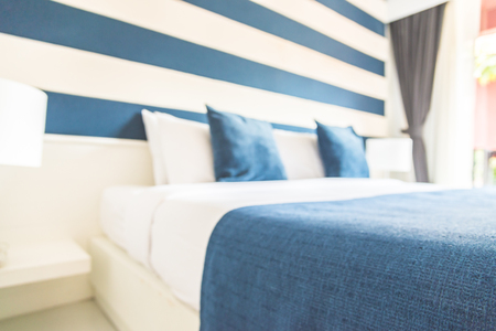 Abstract blur shot on Bed pillow in luxury hotel - vintage film tone effect style processingの写真素材