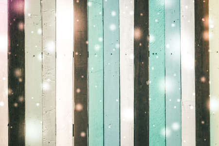 Christmas winter wood background - vintage and snow effect filter processingの写真素材