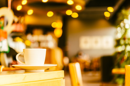 Coffee mug in coffee shop cafeの写真素材