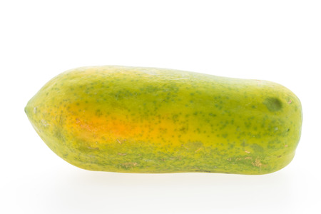 Papaya fruit isolated on white backgroundの写真素材