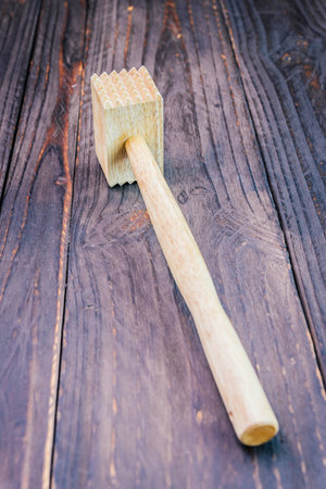 Hammer on wooden background - vintage effect style picutresの写真素材