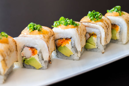 Sushi roll healthy food - japanese food styleの写真素材