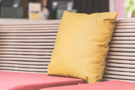 Sofa pillow - vintage film tone effectの写真素材