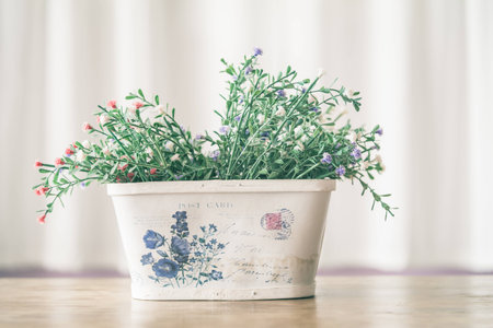 Flower vase - vintage effect filterの写真素材