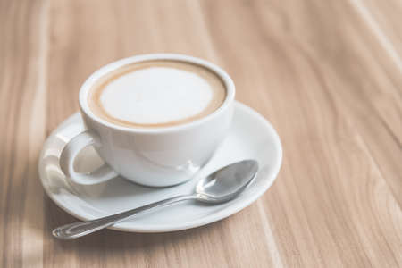 Soft focus Latte coffee cup - vintage effectの写真素材