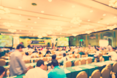 Abstract blur meeting room background - vintage effectの写真素材