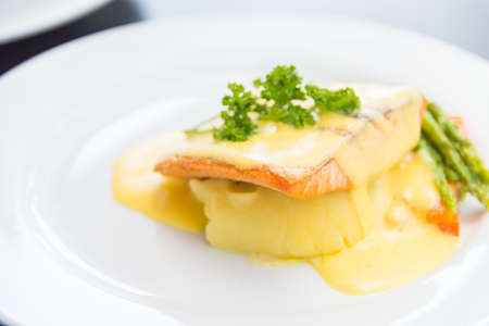 Salmon steakの写真素材