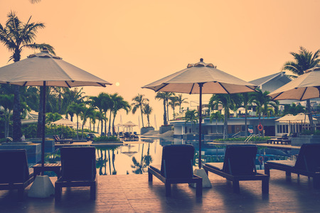 Bed pool - vintage filter effectのeditorial素材