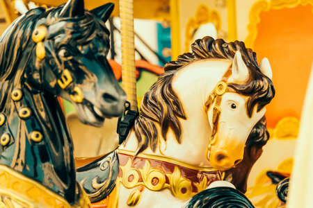 Horse carousel carnival - vintage effect style picturesの写真素材