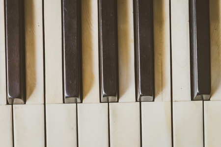 Selective focus point Piano keys - vintage filter