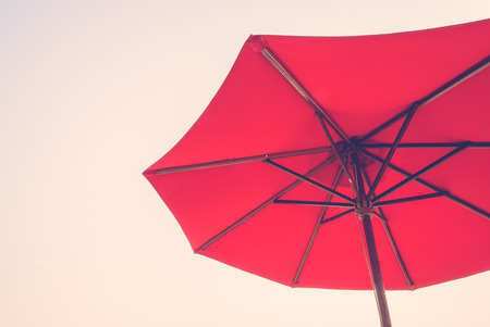 Umbrella beach - vintage filterの写真素材
