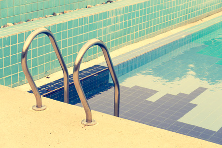 Staircase pool - vintage effect style picturesの写真素材
