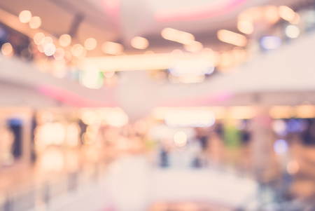 Abstract blur shopping mall background - vintage filterの写真素材