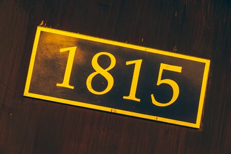Room number sign at door - vintage filter