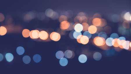 Bokeh city light - vintage filter effectの写真素材