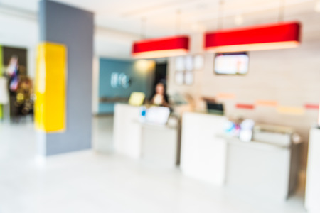 Abstract hotel lobby blur backgroundの写真素材