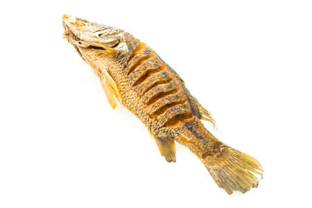 Fried fish isolated on white background