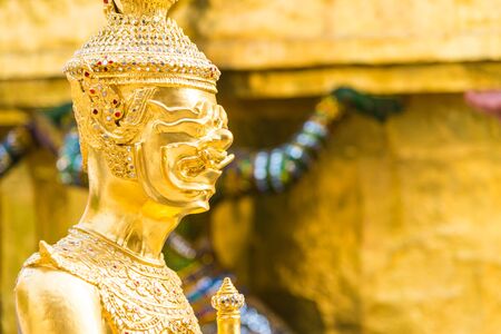 Statue in Wat Phra Kaew at Bangkok Thailandの写真素材