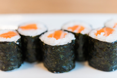 Sushi roll japanese food style - selective focus pointの写真素材
