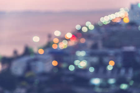 Bokeh city light - vintage filter effectの写真素材