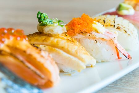 Nigiri sushi - japanese food styleの写真素材