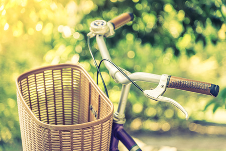 Old vintage bicycle - vintage filter effect and selective focus pointの写真素材