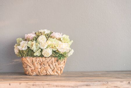 Vase flower with copy space - vintage filter