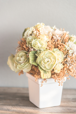 Vase flower with copy space - vintage filterの写真素材