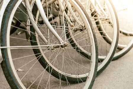 Selective focus on Vintage bicycle - vintage filterの写真素材