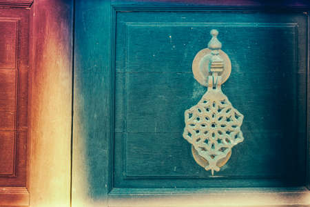 Door knob - vintage effect and light leak filter processingの写真素材
