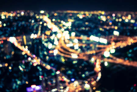 Abstract city bokeh light background - vintage filterの写真素材