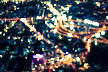 Abstract city bokeh light background - vintage filterの写真素材