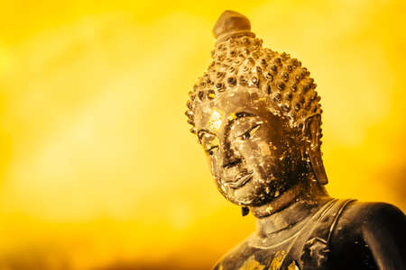 Selective focus point on Buddha statue in wat arun from thailand bangkok - vintage effect style picturesの写真素材