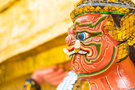 Statue in Wat Phra Kaew at Bangkok Thailandのeditorial素材