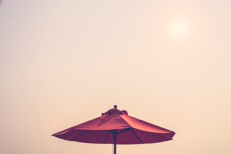 Umbrella beach - vintage filterの写真素材