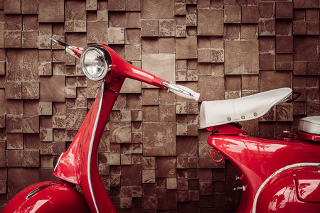 Red vintage motorcycle - vintage filterの写真素材