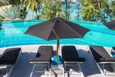 Umbrella pool chair deckのeditorial素材