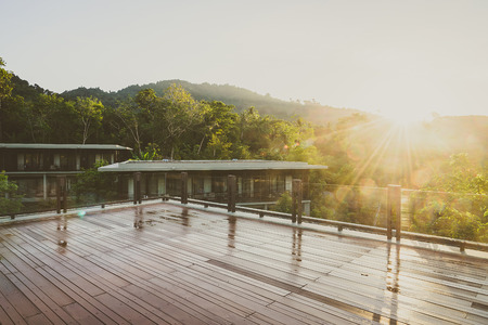 Outdoor balcony deck - vintage filterの写真素材