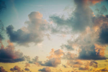Sunrise with cloud on sky - vintage filterの写真素材