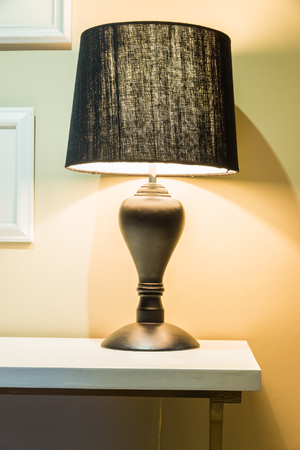 Lamp in bedroomの写真素材