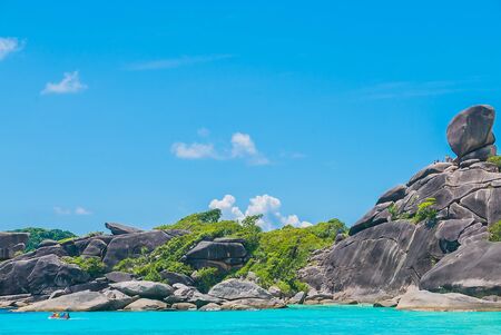 Similan island and beautiful tropical beach at andaman sea in Phuket Thailandの写真素材