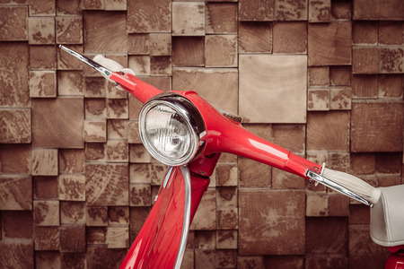 Red vintage motorcycle - vintage filterの写真素材