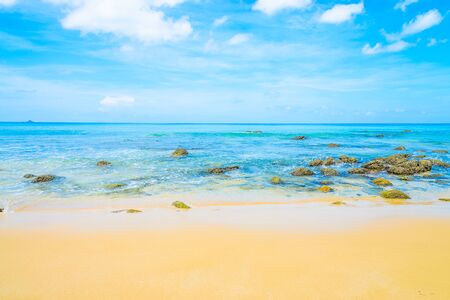 Tropical sea on the beach with blue skyの写真素材