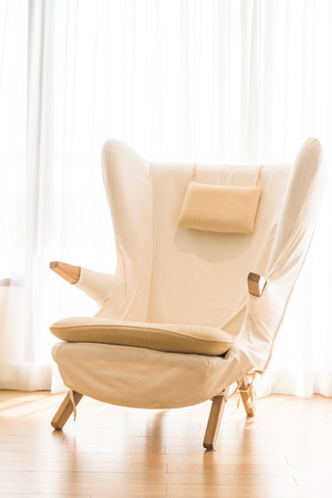 Vintage white sofa interior decoration in living roomの写真素材