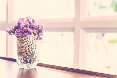 Beautiful Flower in vase - vintage filterの写真素材