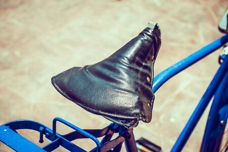 Selective focus point on vintage bicycle - vintage filterの写真素材