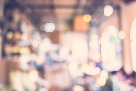 Abstract blur shopping mall background - vintage filterの写真素材