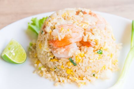 Fried rice with shrimp , thai food style - Selective focus pointの写真素材